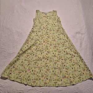 My Michelle girls size 8 green and white gingham with flowers & ladybugs Play